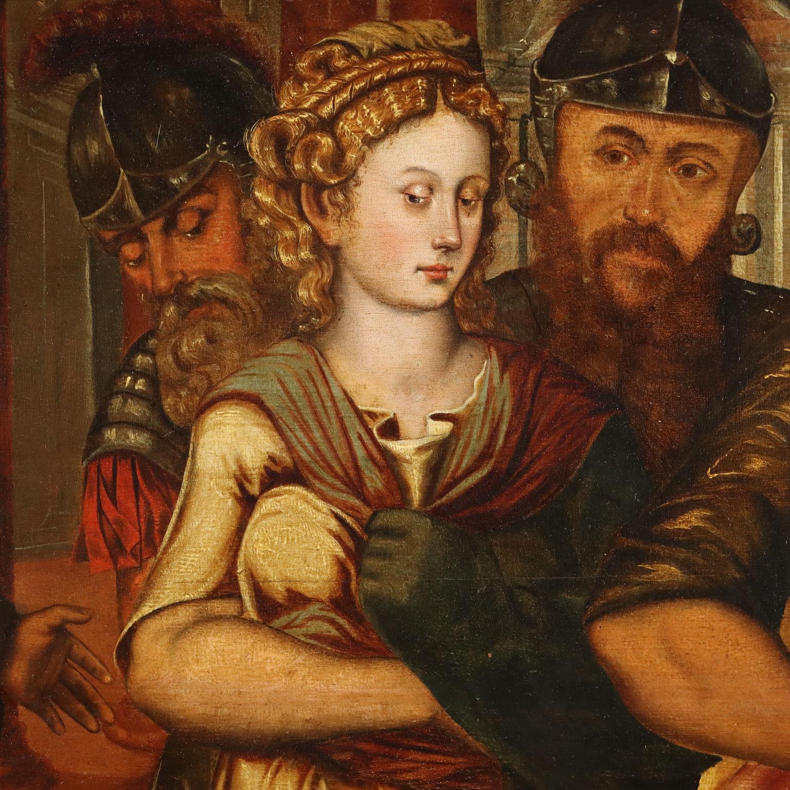 Gemälde Christus und die Ehebrecherin Flämische Schule 16. Jahrhundert im Angebot 2
