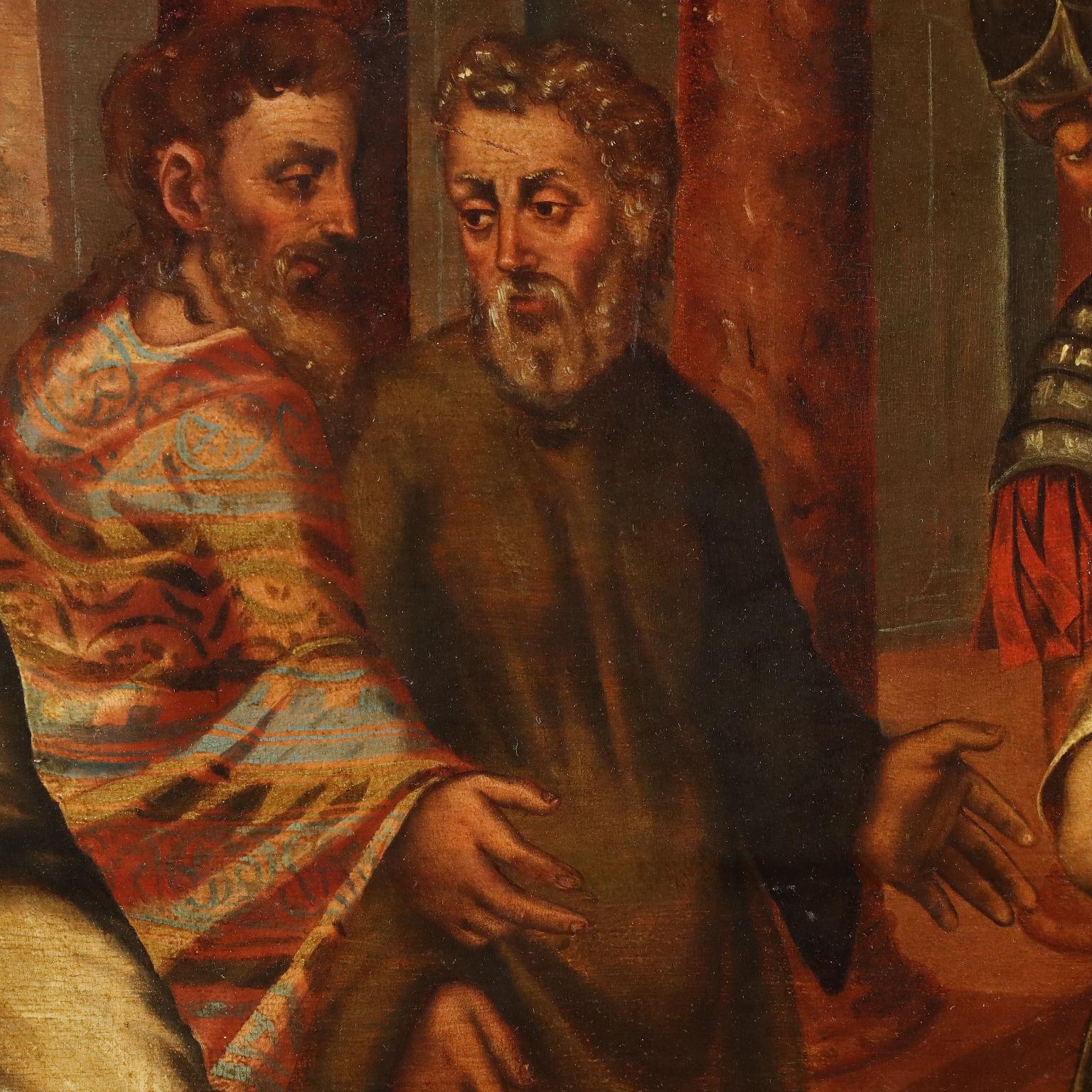 Gemälde Christus und die Ehebrecherin Flämische Schule 16. Jahrhundert im Angebot 4
