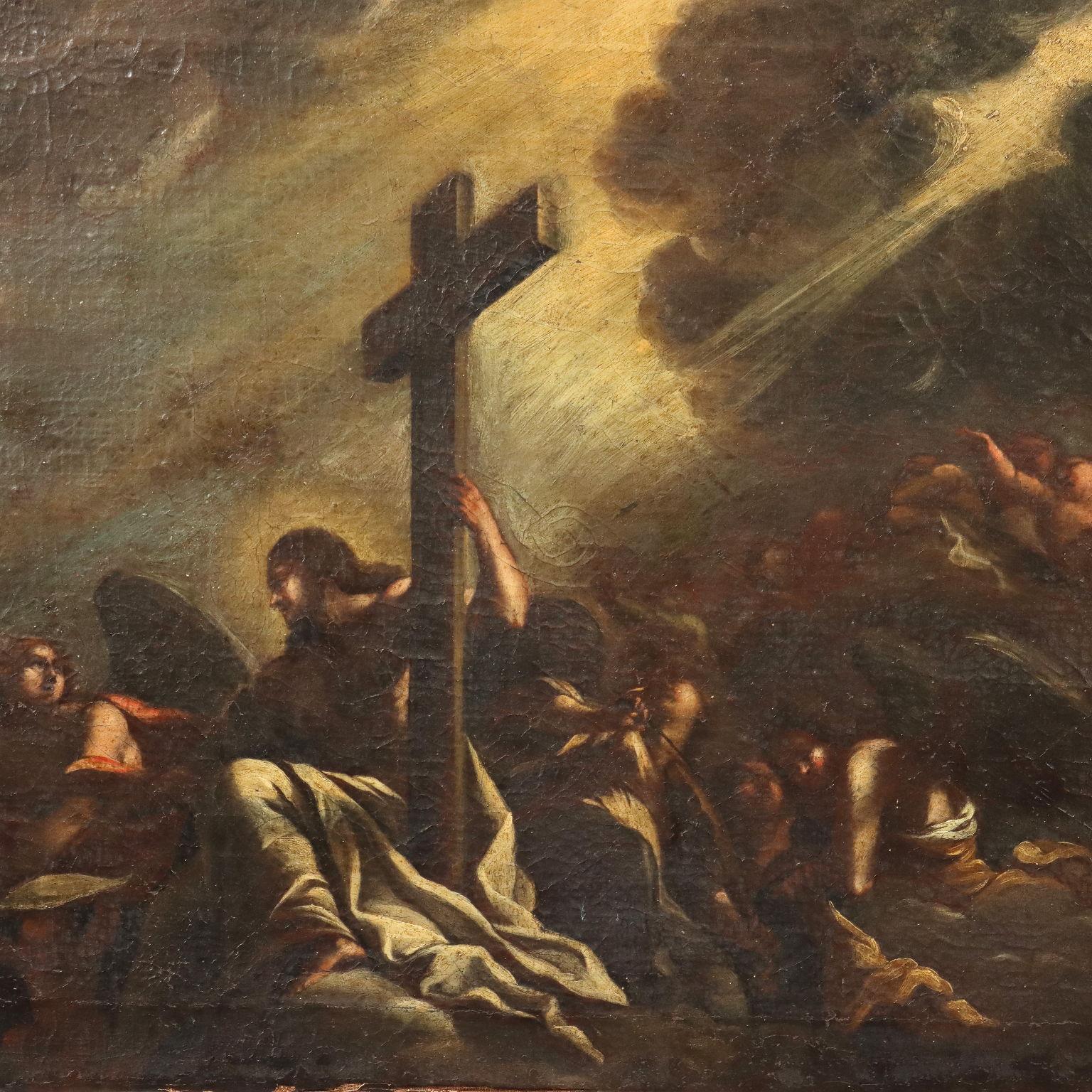 Gemälde Christus der Erlöser und Engel 17.-18. Jahrhundert (Sonstige Kunststile), Painting, von Unknown