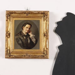 Painting by Giacomo Favretto, Female Portrait, 19th cent