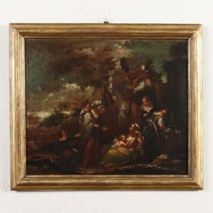 Dipinto di Paesaggio con Donne alla Fonte XVIII secolo