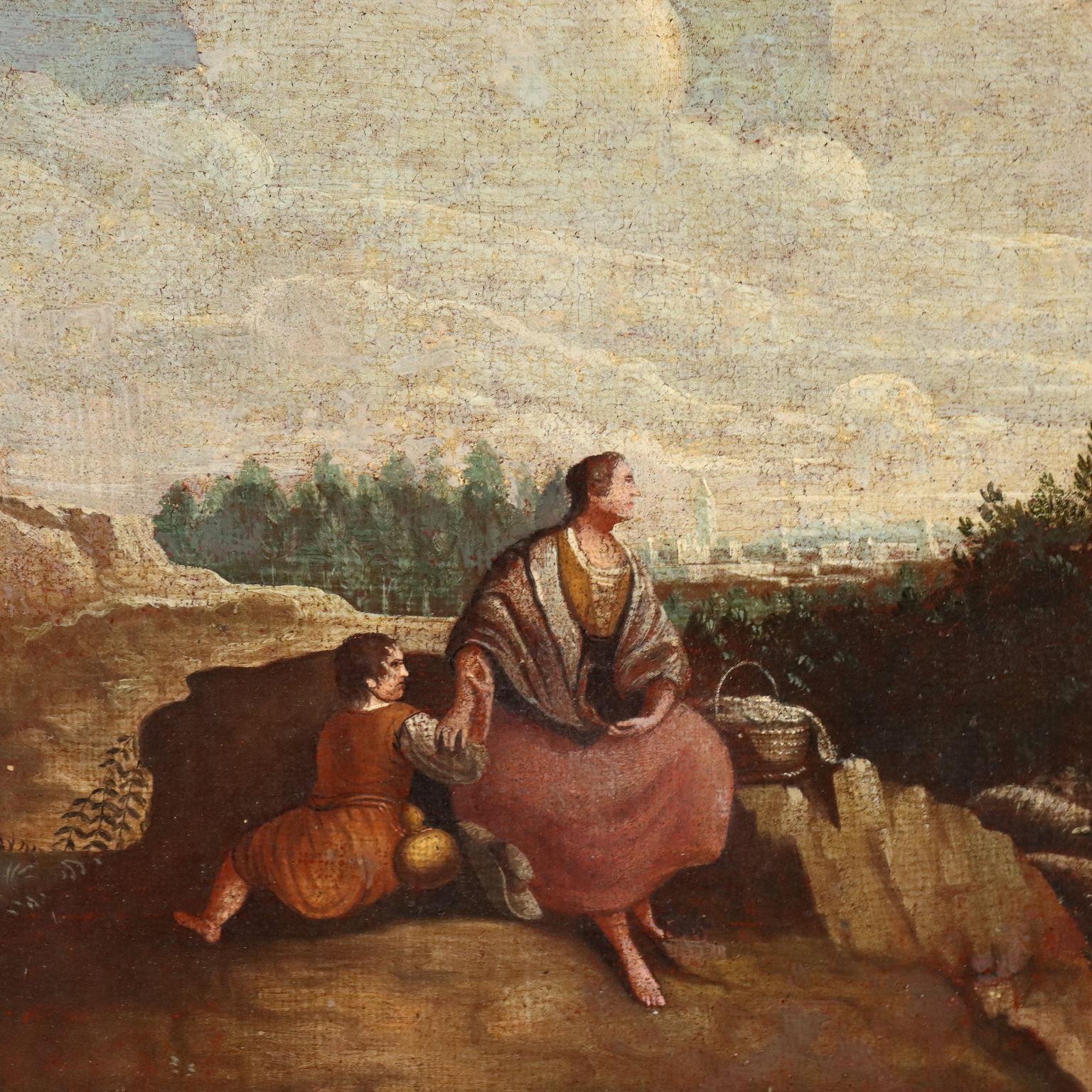 Peinture de paysage avec scène pastorale, XVIIIe siècle - Autres styles artistiques Painting par Unknown