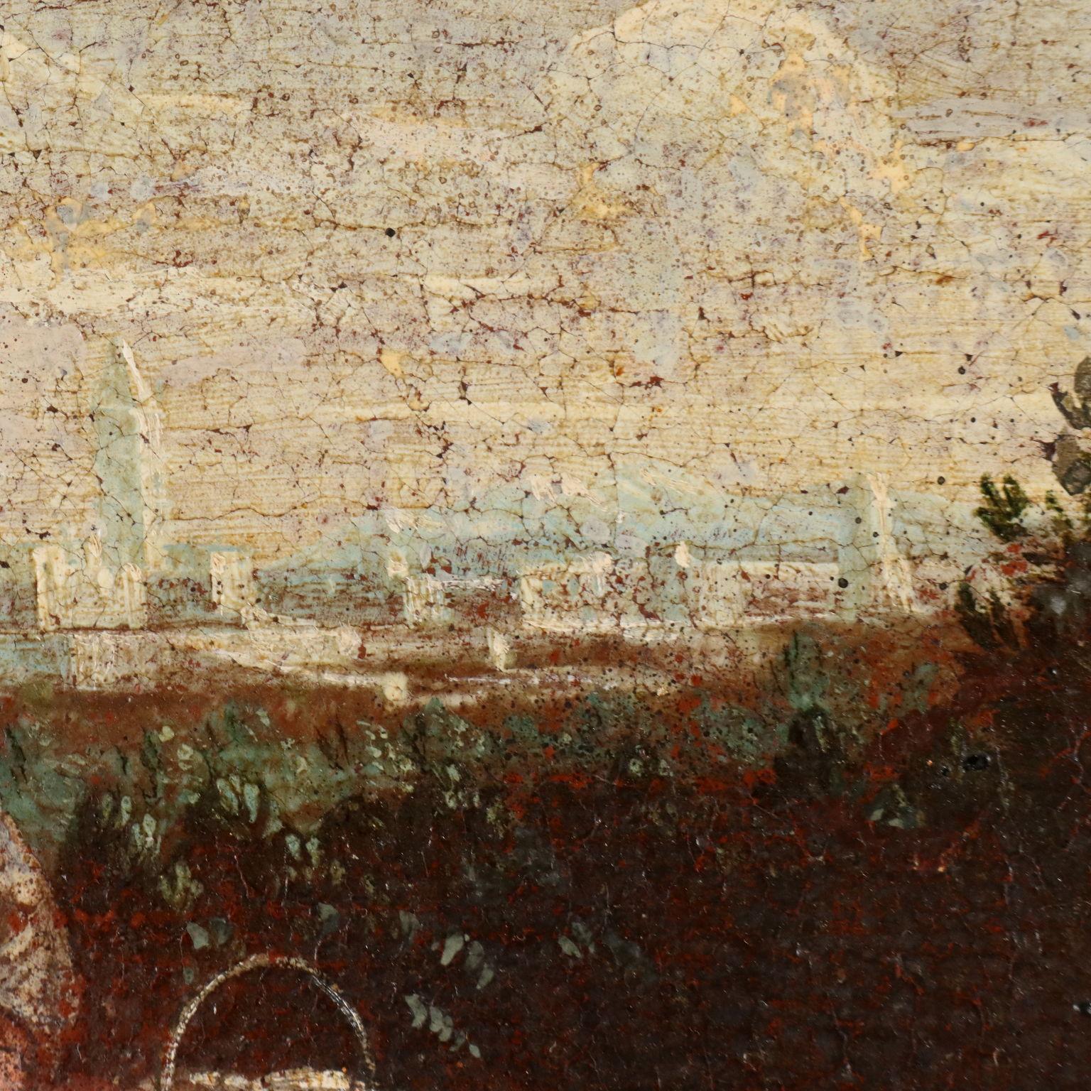Peinture de paysage avec scène pastorale, XVIIIe siècle en vente 2