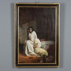 Dipinto "Esmeralda nella Torre di Notre-Dame XIX secolo