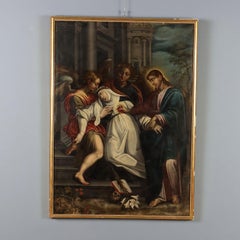 Peinture Extase de Sainte Catherine de Sienne 17e siècle