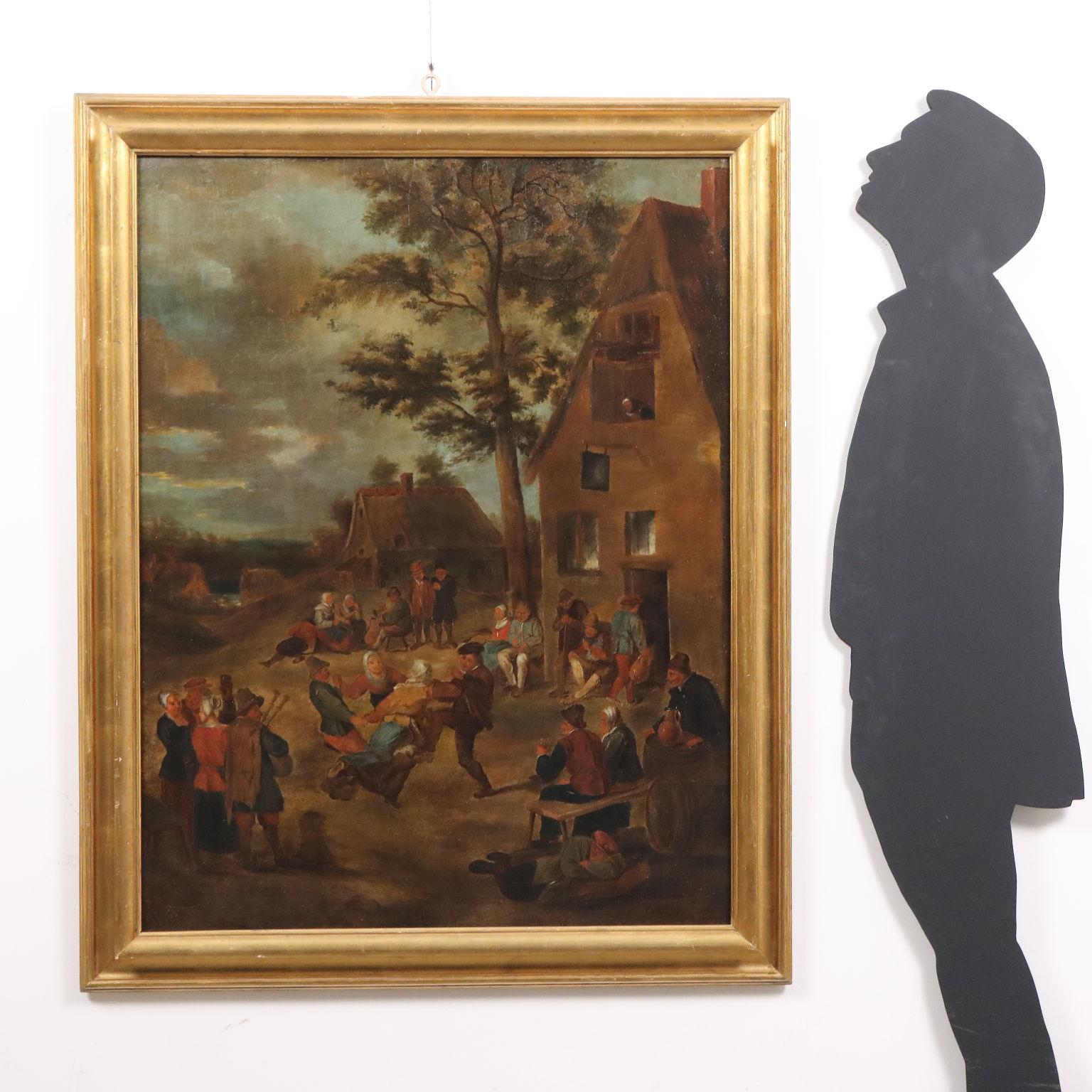 Gemaltes Landfest 18. Jahrhundert – Painting von Unknown