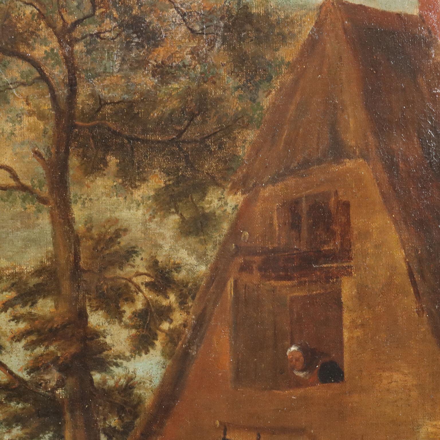 Gemaltes Landfest 18. Jahrhundert (Brown), Figurative Painting, von Unknown