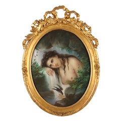 Painted Figure of Bather with Swallow, second half of the 19th century