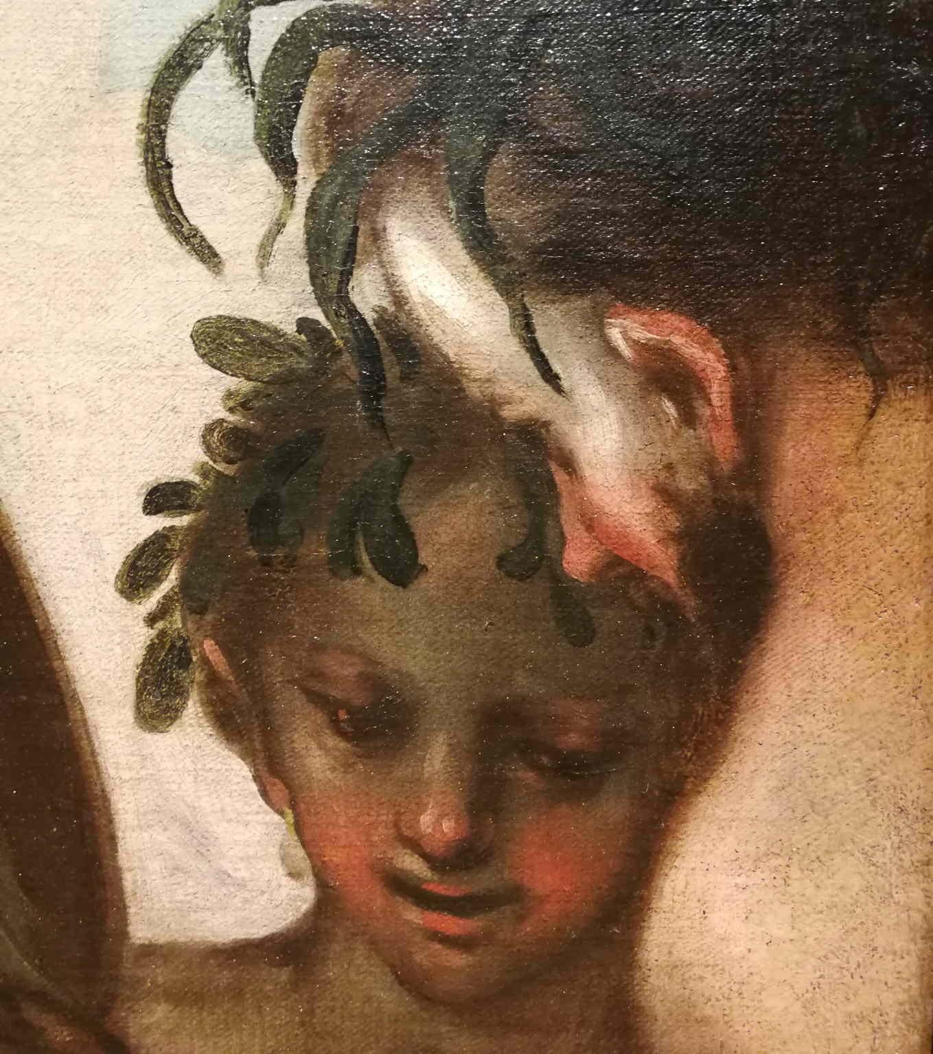 Dipinto figurativo mitologico barocco Baccanale veneto del XVII secolo - Painting di Unknown