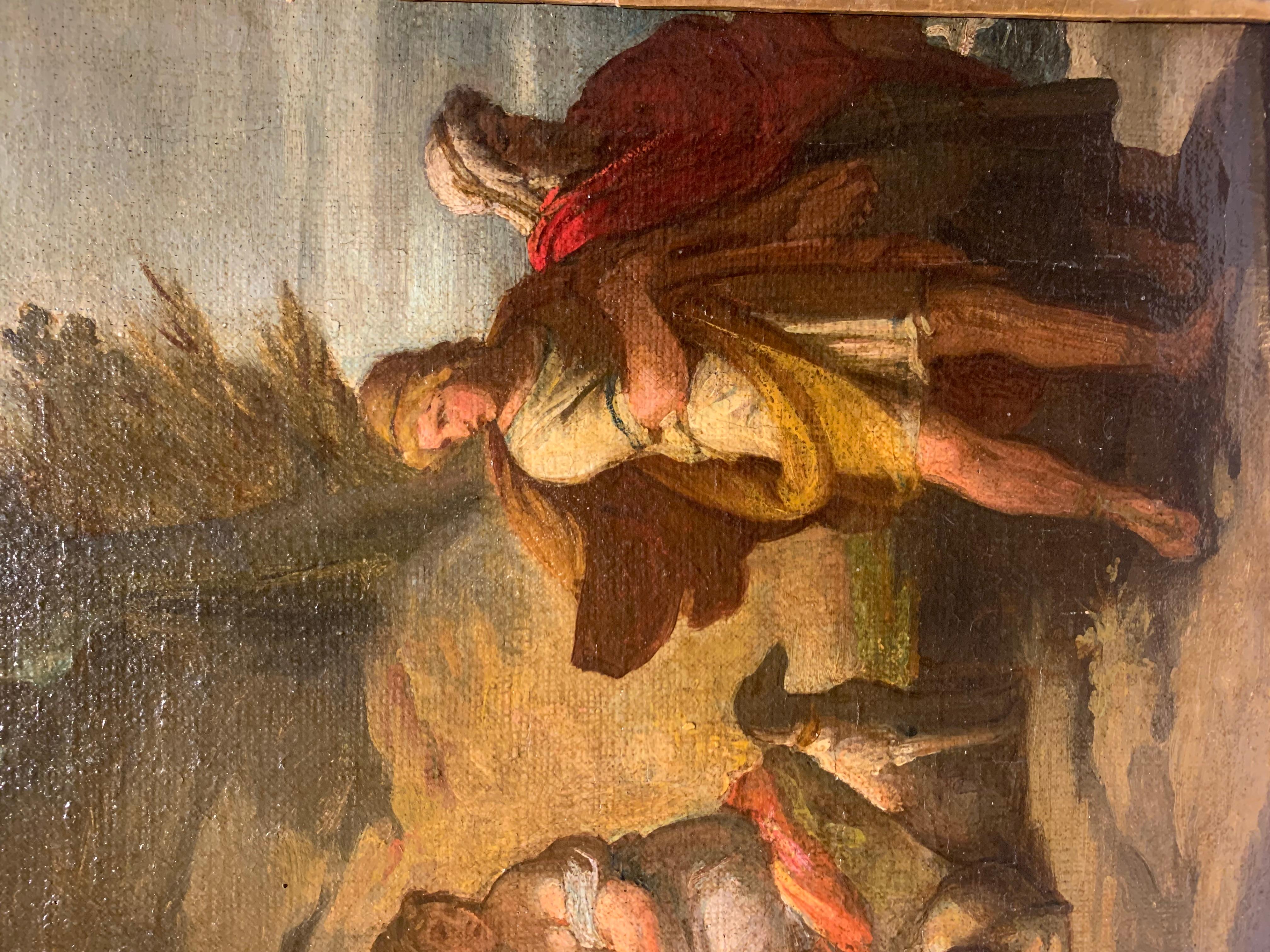 Peinture mythologique figurative de l'école émilienne du XVIIIe siècle huile sur toile - Rococo Painting par Unknown