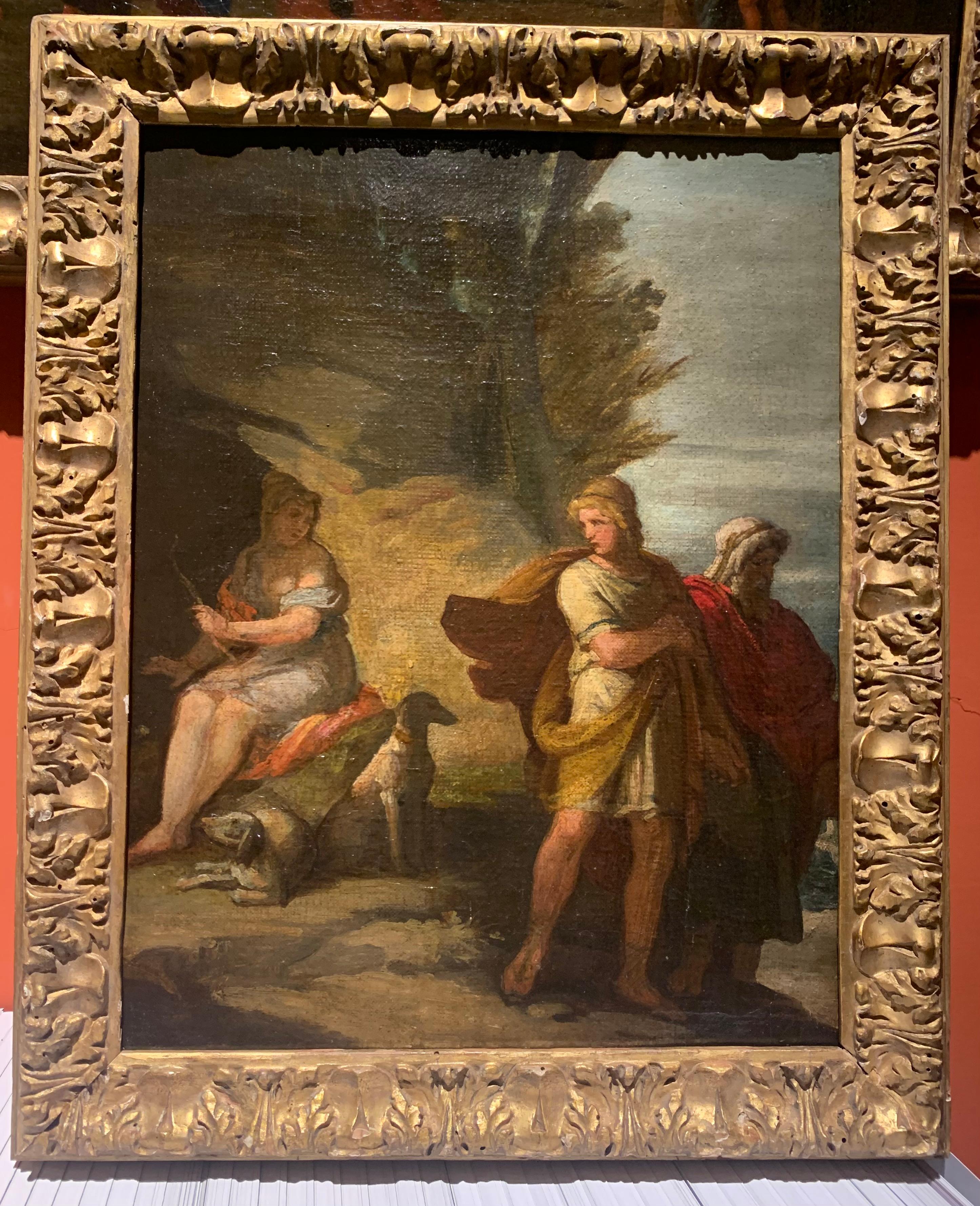 Figurative mythological painting Emilian school of the eighteenth century oil on canvas