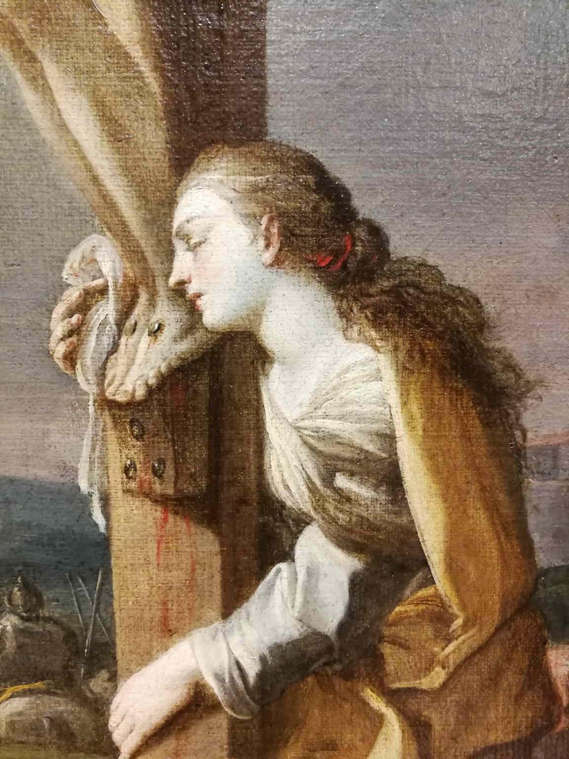 Dipinto figurativo religioso rococó di scuola napoletana del Settecento - Painting de Unknown