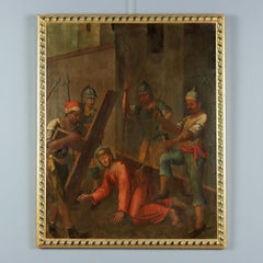 Pintura Jesús cae durante el Vía Crucis Siglos XVII-XVIII