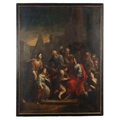 Painted Jesus and the Children 18th century
