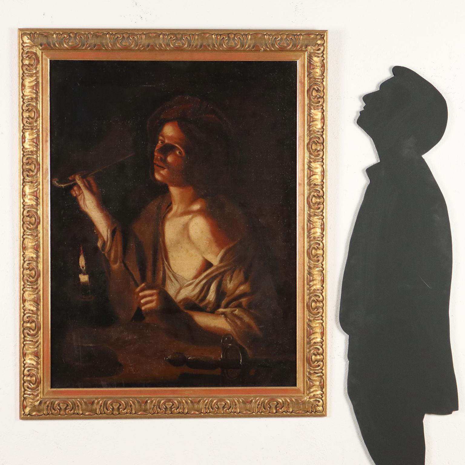 Gemälde Junger Mann zündet eine Pfeife an 18. Jahrhundert – Painting von Unknown