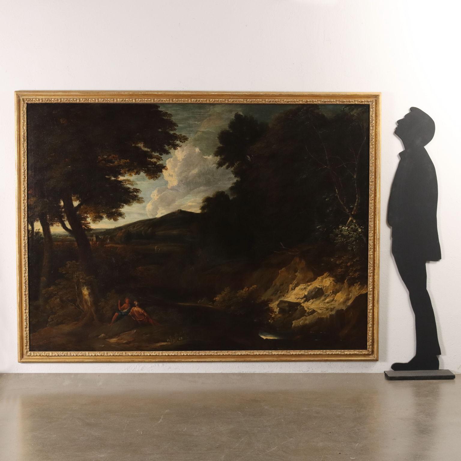 Große klassische Landschaft mit Figuren, 17. Jahrhundert – Painting von Unknown