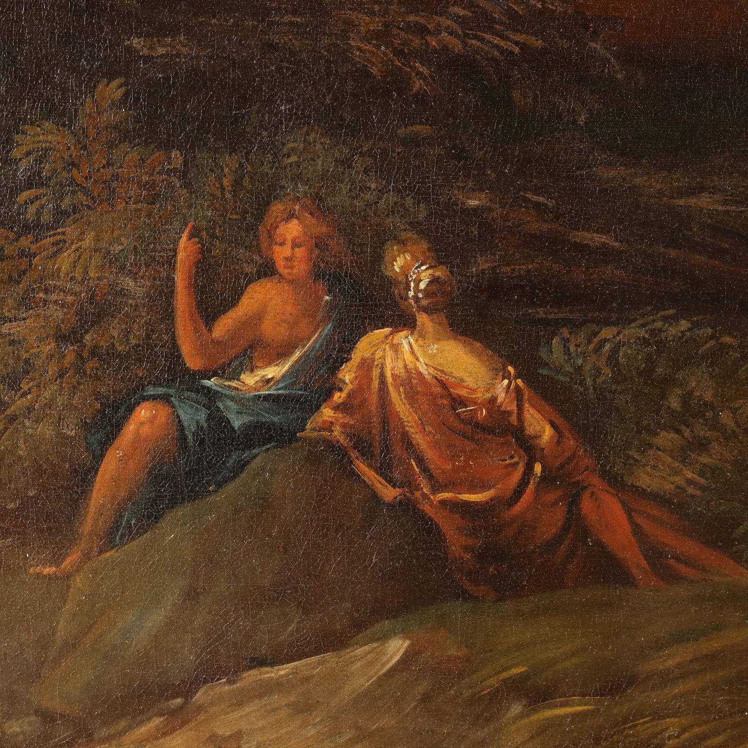 Große klassische Landschaft mit Figuren, 17. Jahrhundert (Sonstige Kunststile), Painting, von Unknown