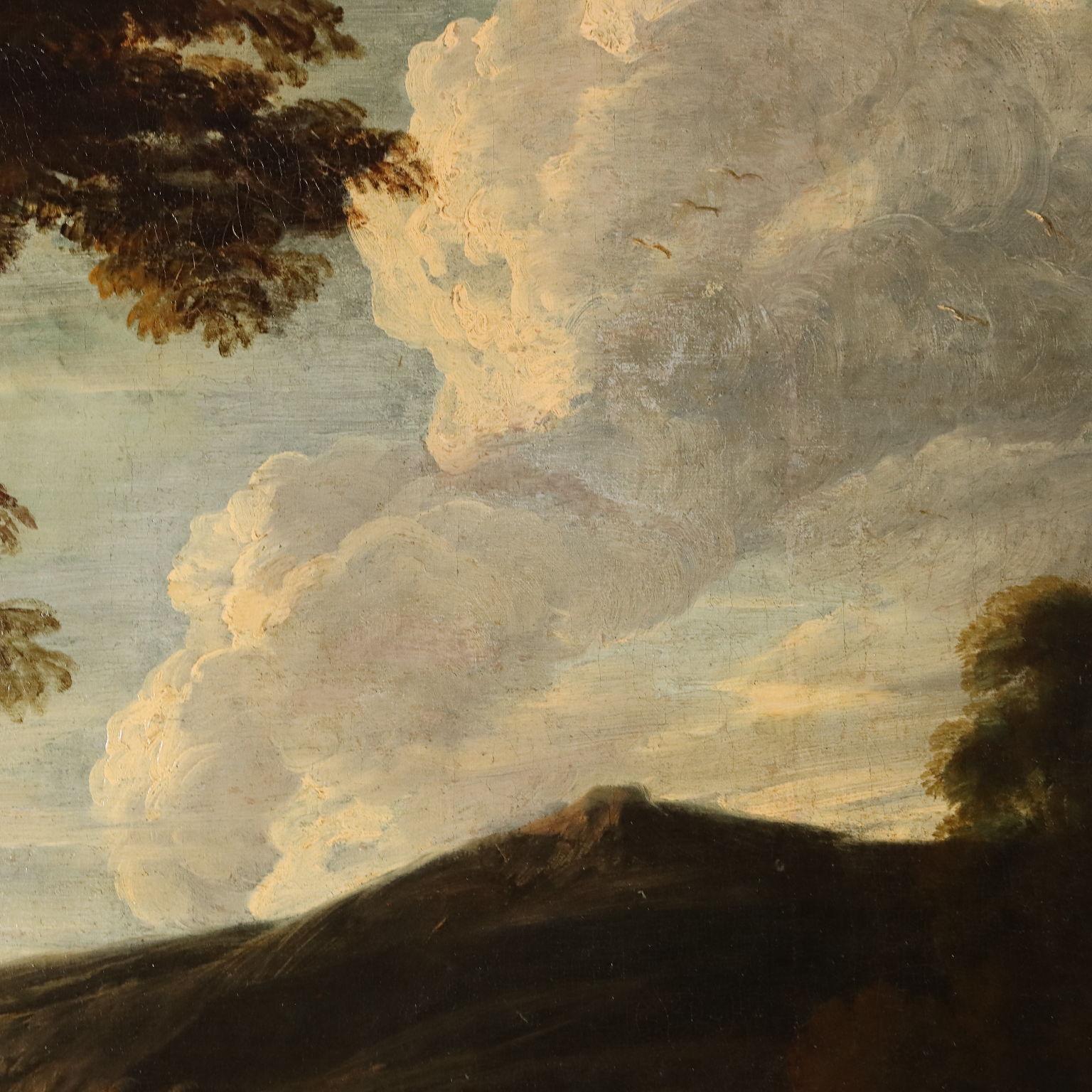 Große klassische Landschaft mit Figuren, 17. Jahrhundert im Angebot 3