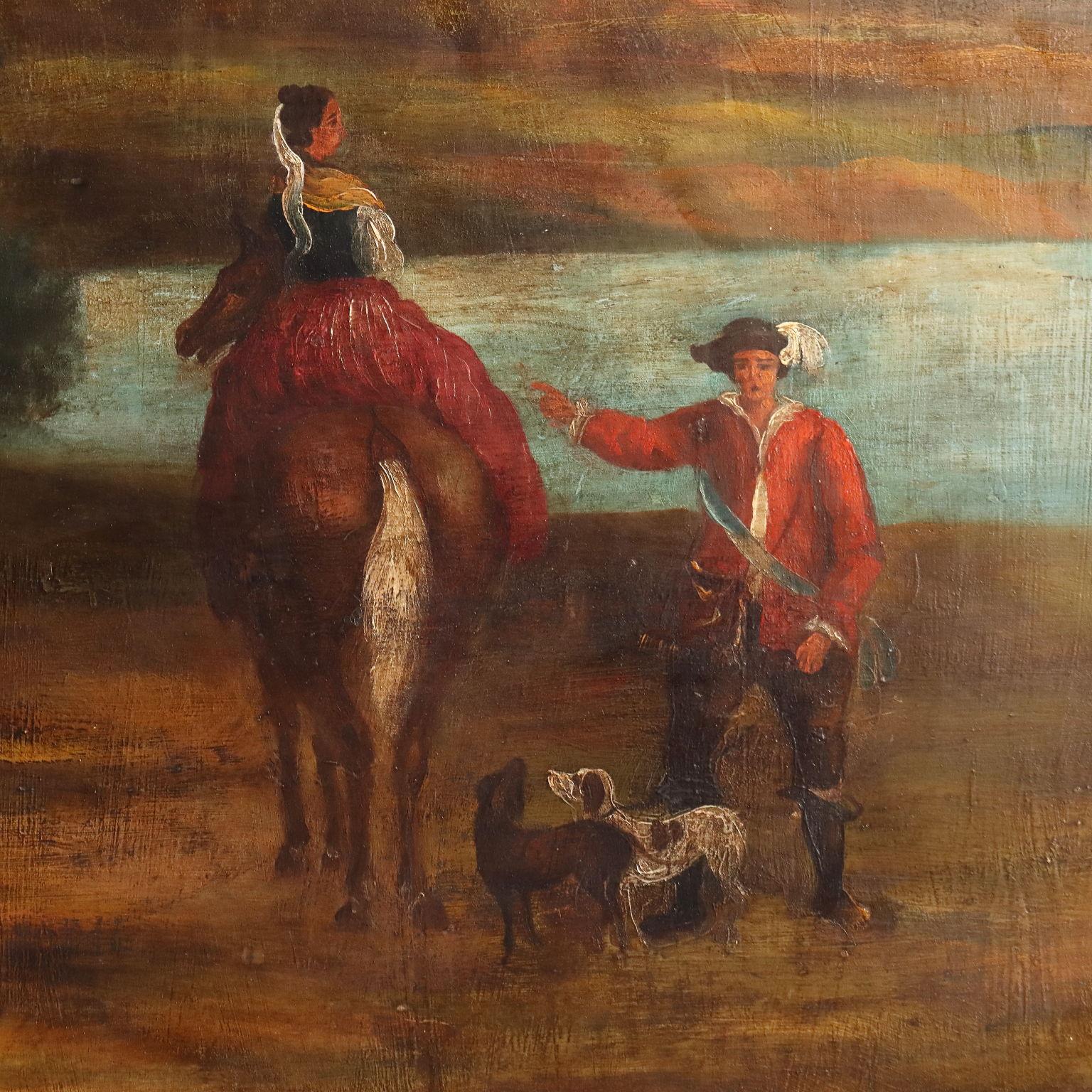 Painting Large Landscape with Figures 1931 For Sale 1