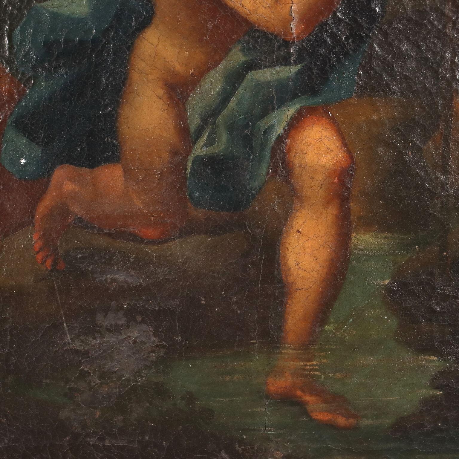 Dipinto Il Battesimo di Cristo XVII secolo 2