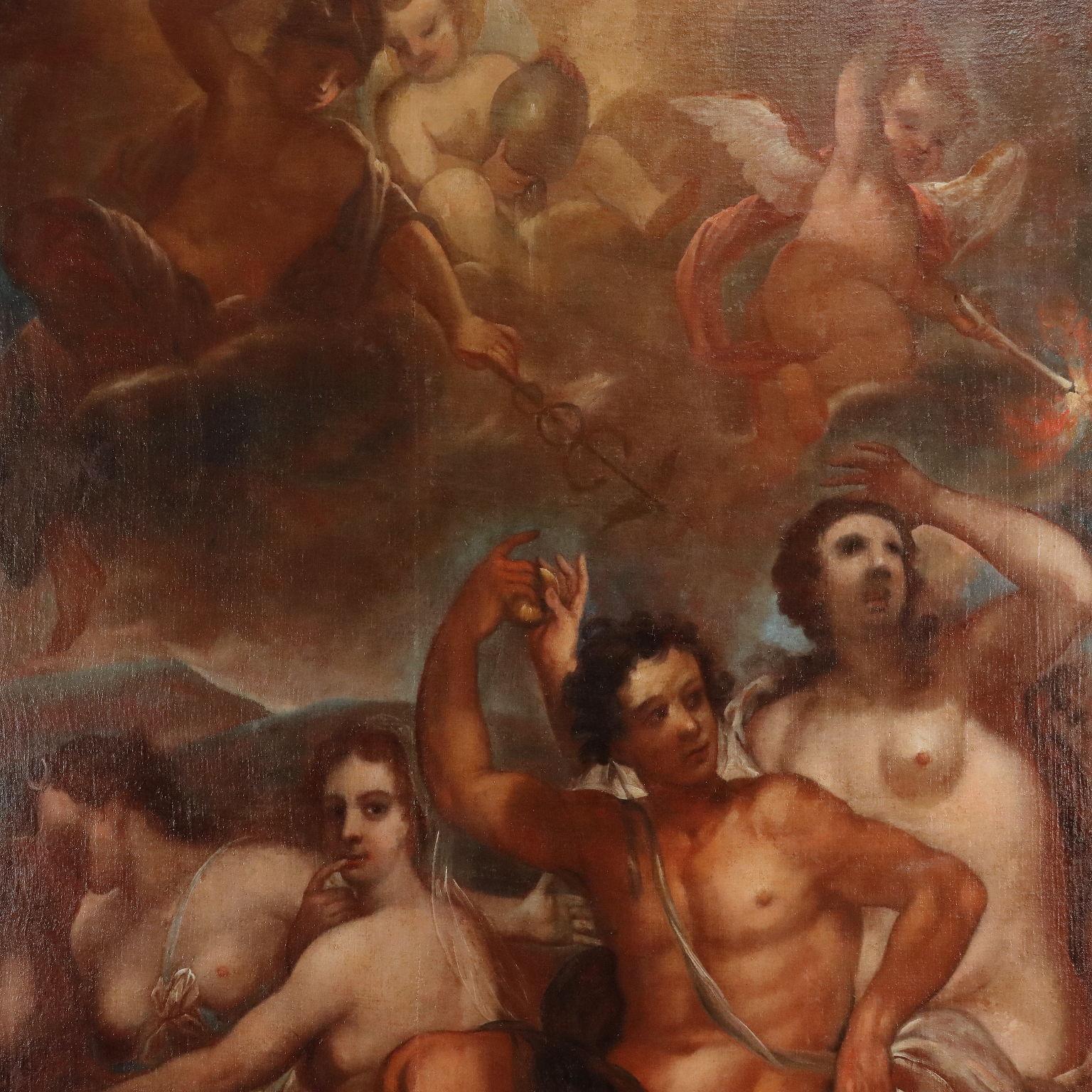 Dipinto Il Giudizio di Paride XVIII secolo - Painting Altro stile artistico di Unknown