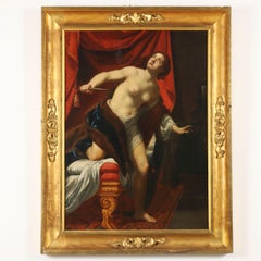 Antique Painting The Suicide of Lucretia 19th century