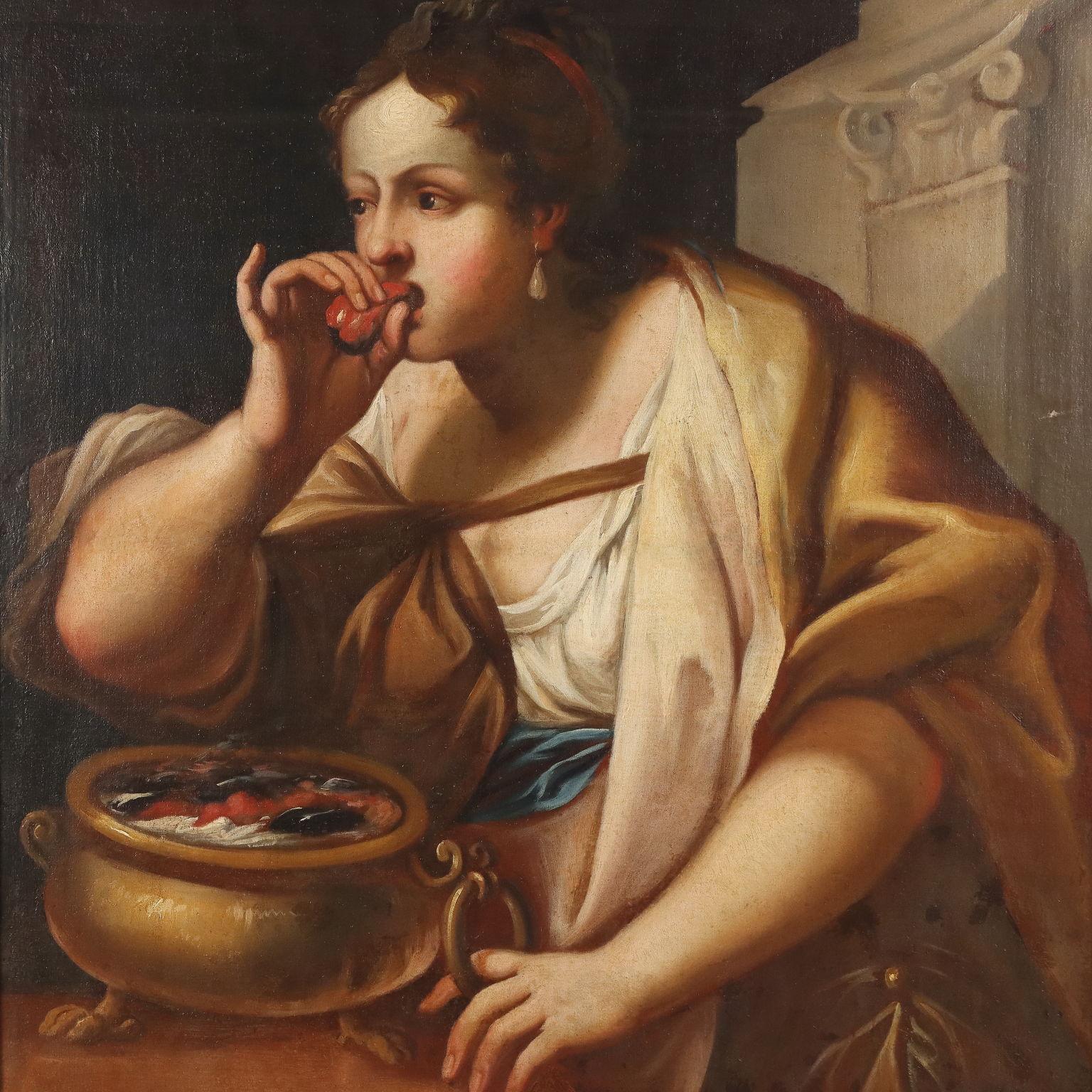 Gemälde Der Selbstmord der Portia  18. Jahrhundert (Sonstige Kunststile), Painting, von Unknown
