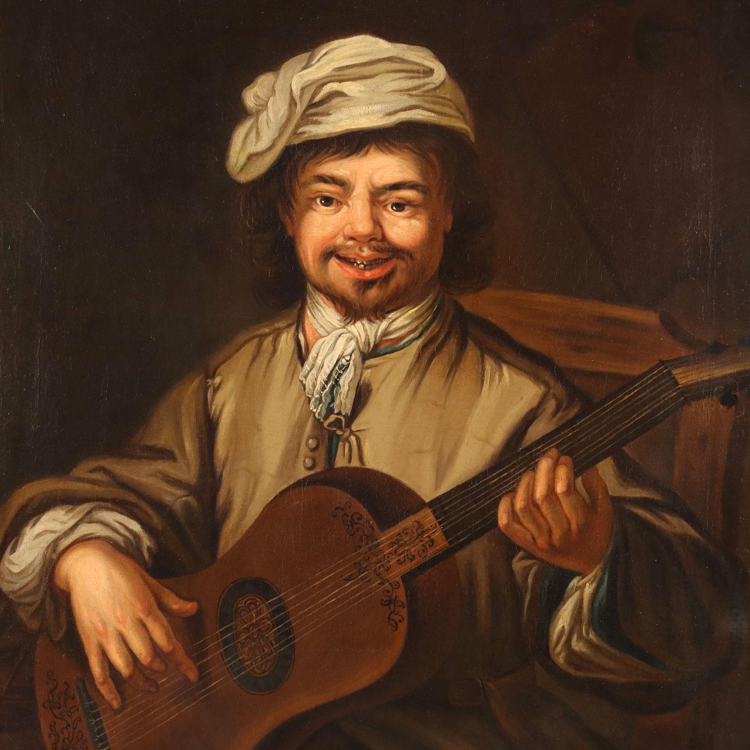 Dipinto Il Suonatore di Chitarra XIX secolo - Painting Altro stile artistico di Unknown