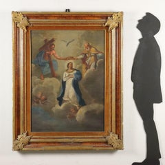 Peinture Couronnement de la Vierge 17e siècle