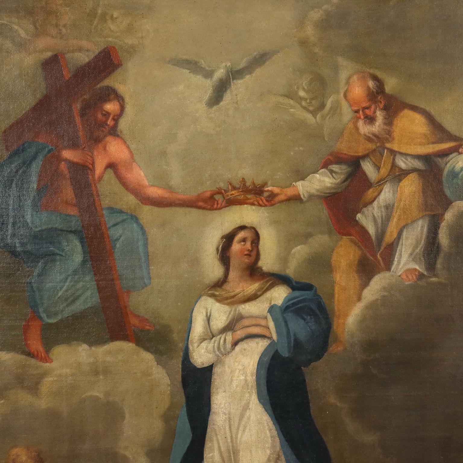 Dipinto Incoronazione della Vergine XVII secolo - Painting Altro stile artistico di Unknown