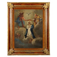 Pintura Coronación de la Virgen Siglo XVII