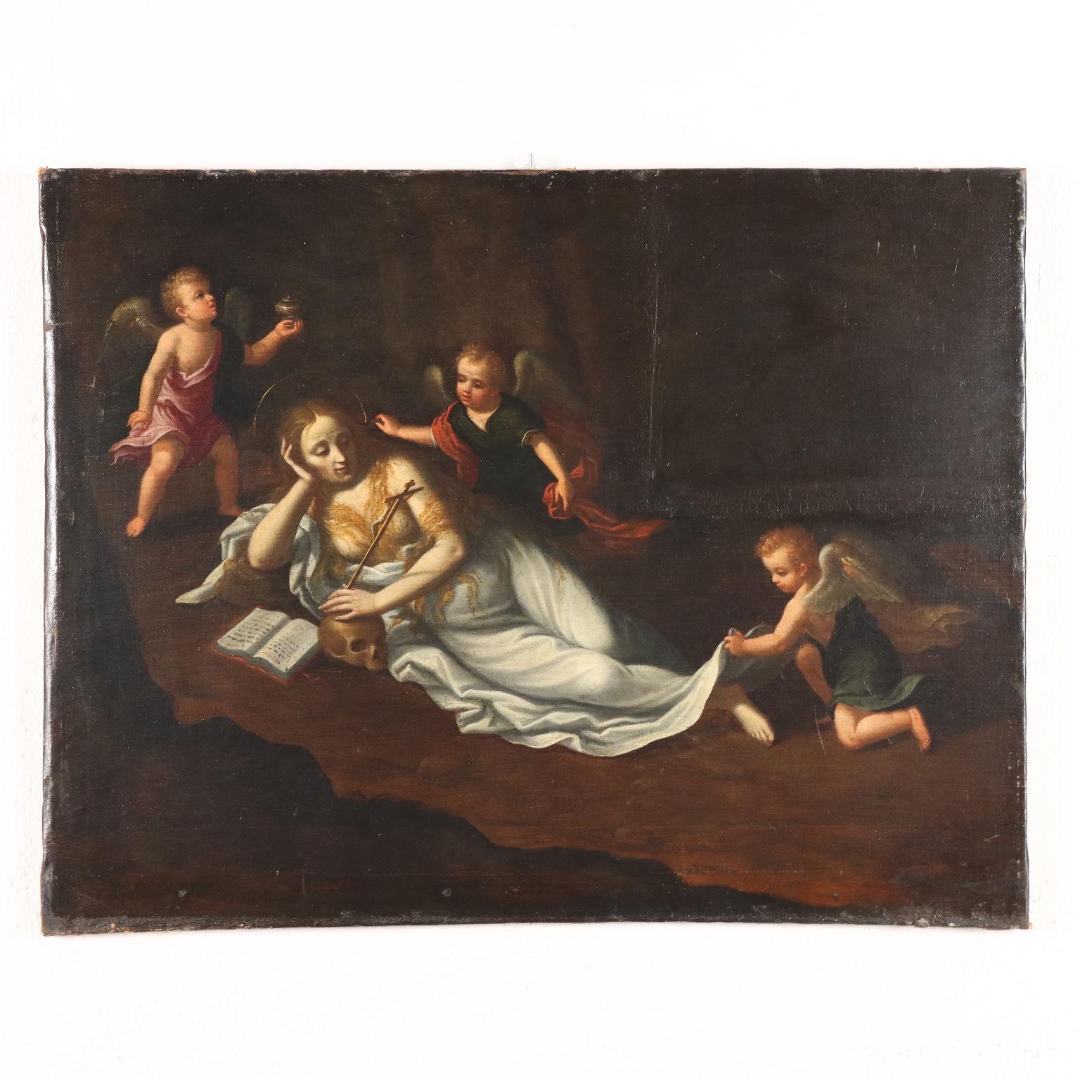 Unknown Figurative Painting - Painting The Penitent Magdalene, 17th-18th century