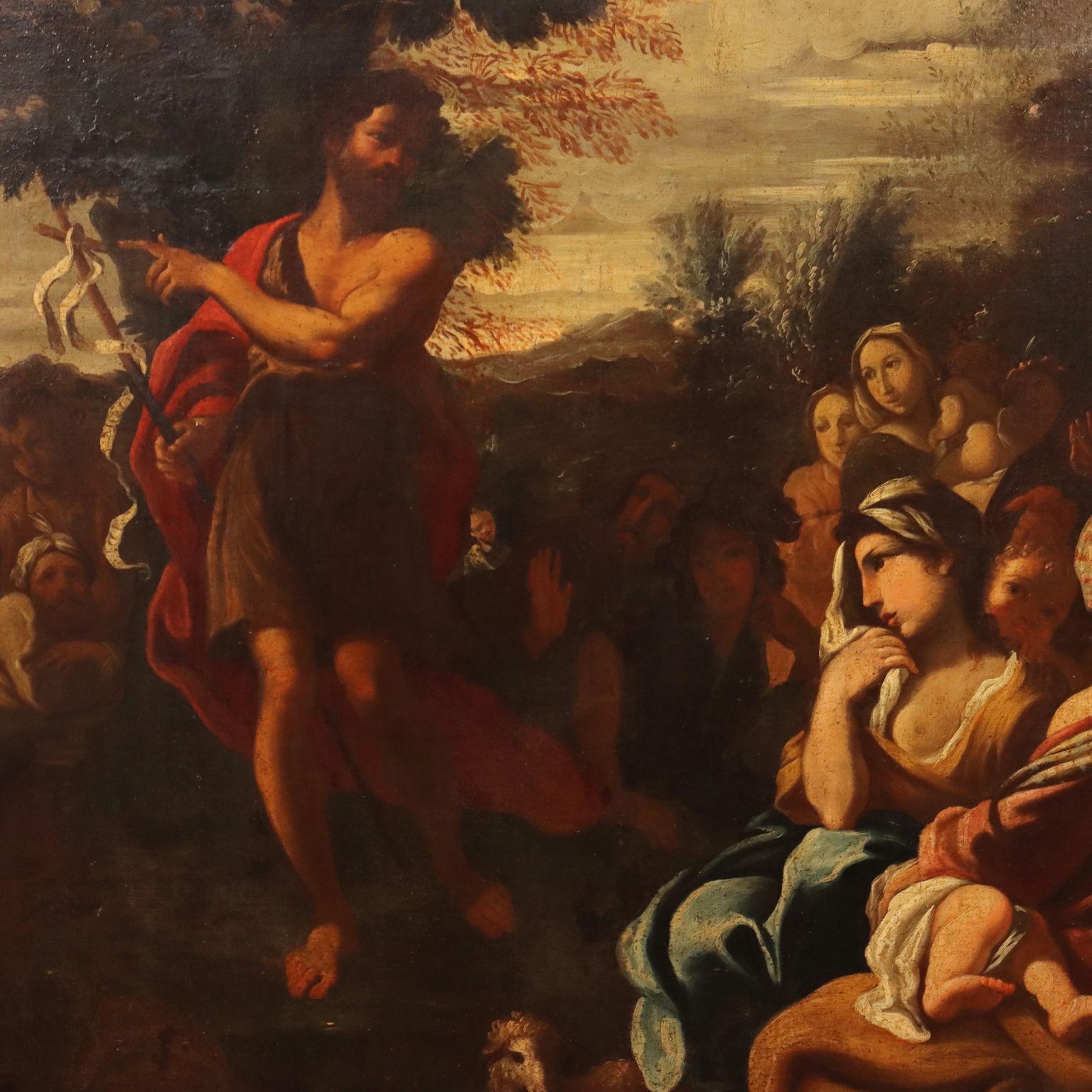 Unknown Figurative Painting - Painting The Preaching of St. John the Baptist, 17th-18th century