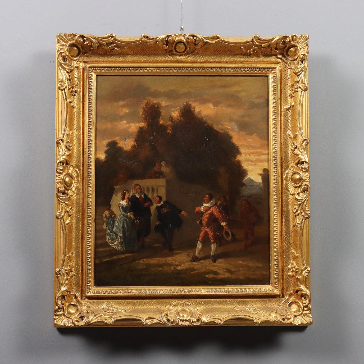 Painting The Presentation Oil on canvas. French school of the mid-19th century.