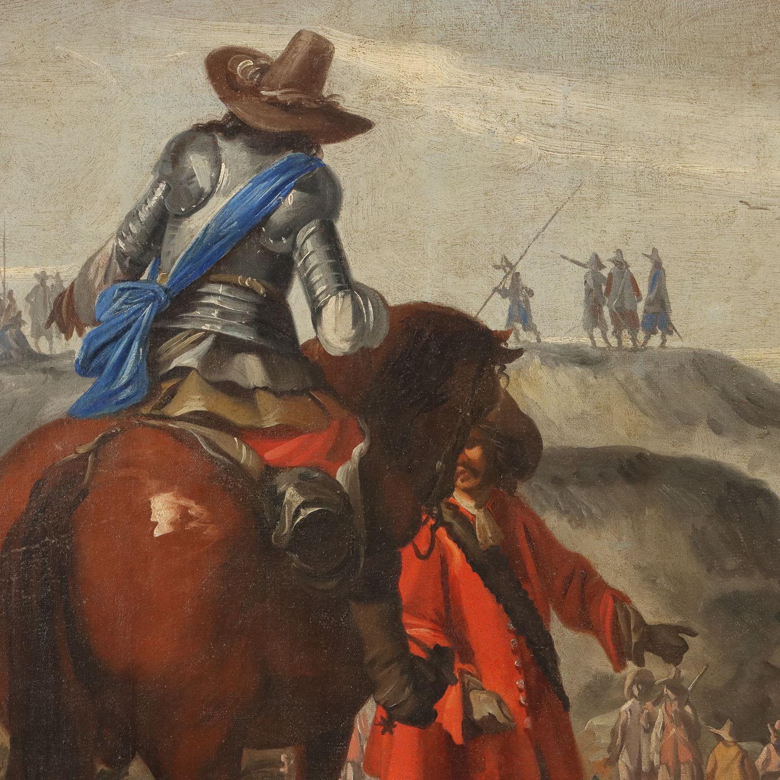 Painting The Waiting for the Battle 18th century For Sale 3