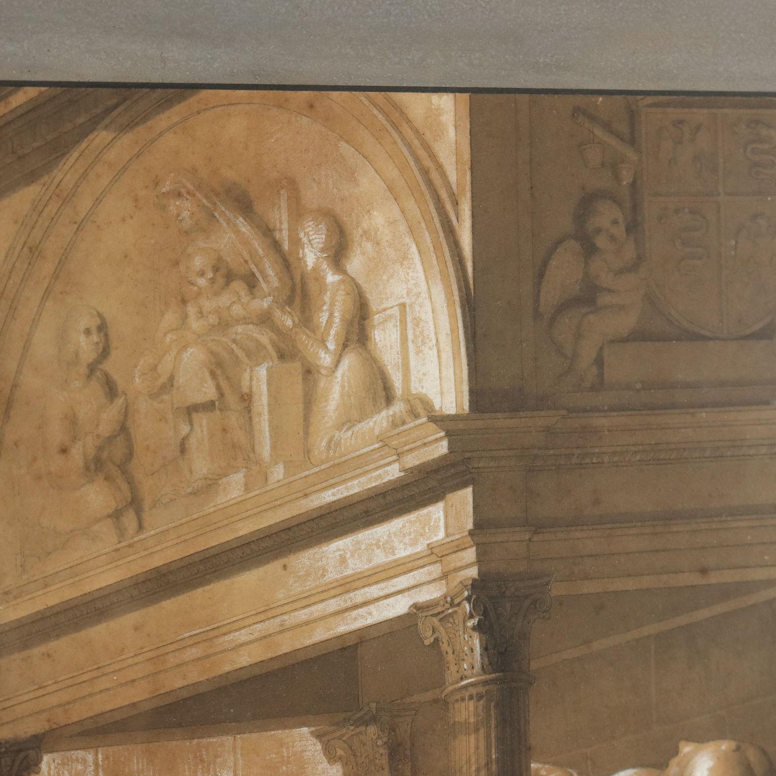 Peinture Ludovic le Moro sur la tombe de Béatrice d'Este 19e siècle en vente 2