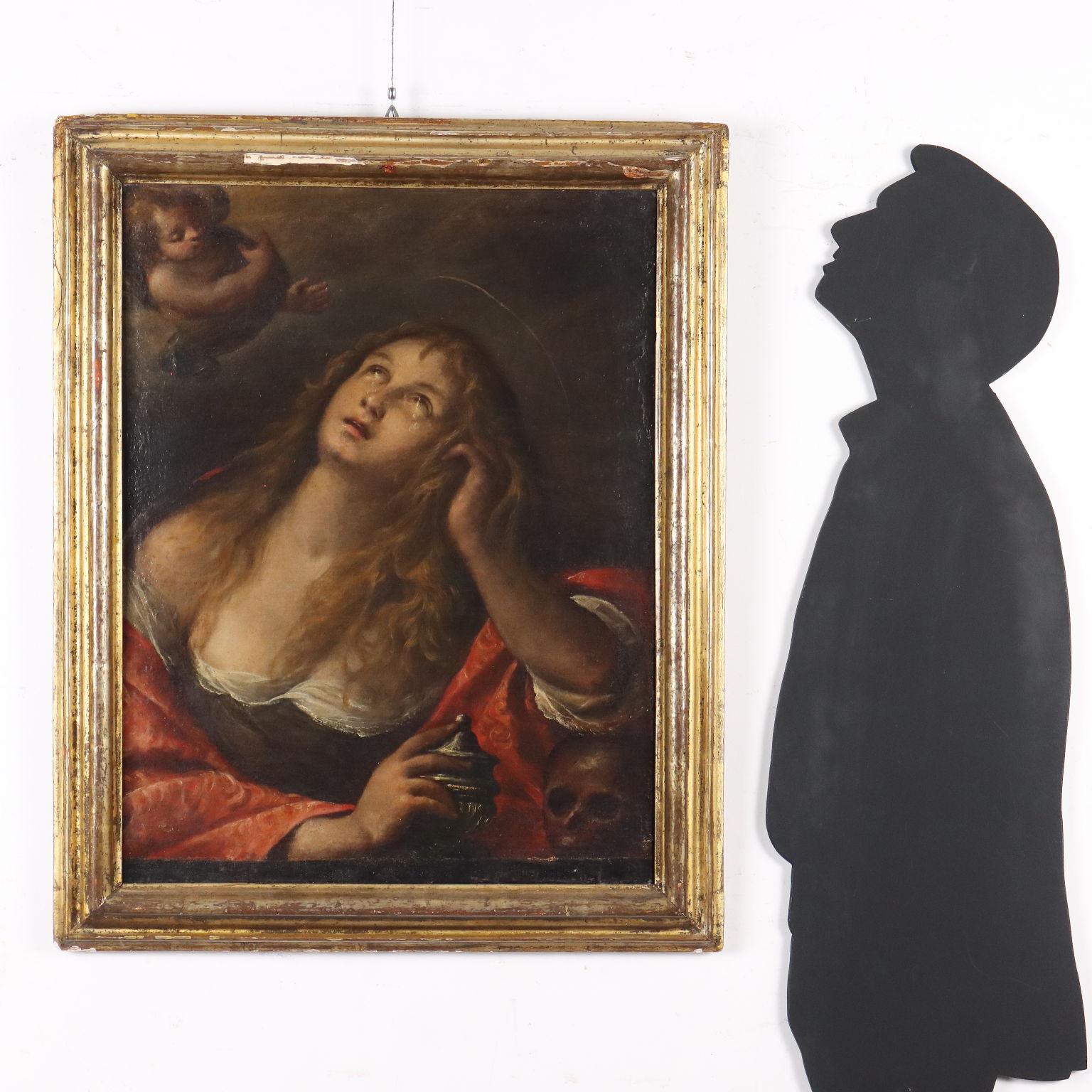 Gemälde Büßende Magdalena 17. Jahrhundert – Painting von Unknown