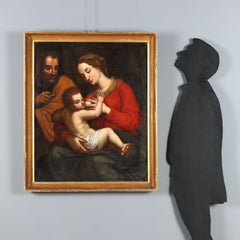 Painting Madonna and Child with St. Joseph 17th century