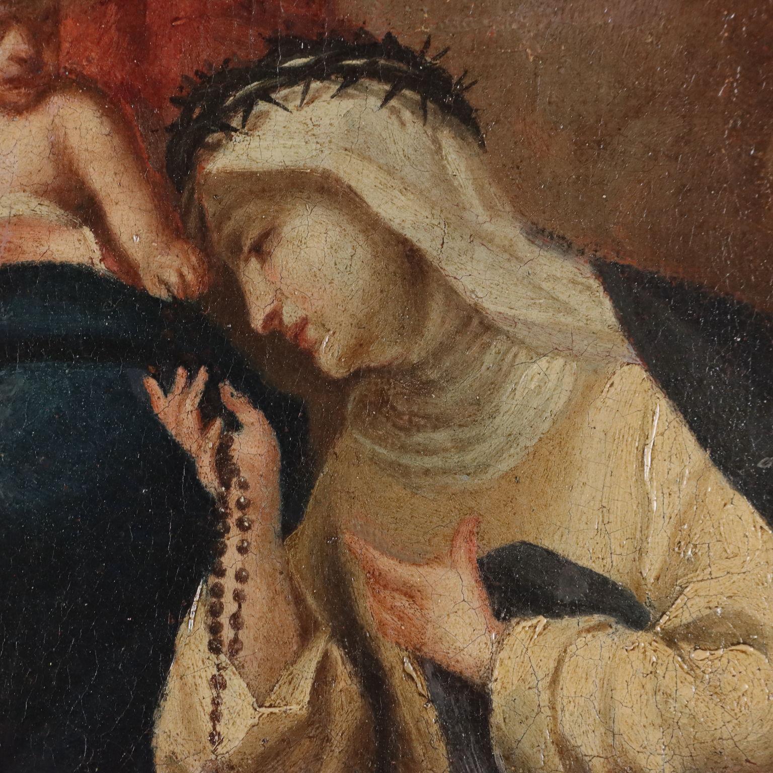 Gemälde Madonna und Kind mit der Heiligen Katharina von Siena 1600-1700 1