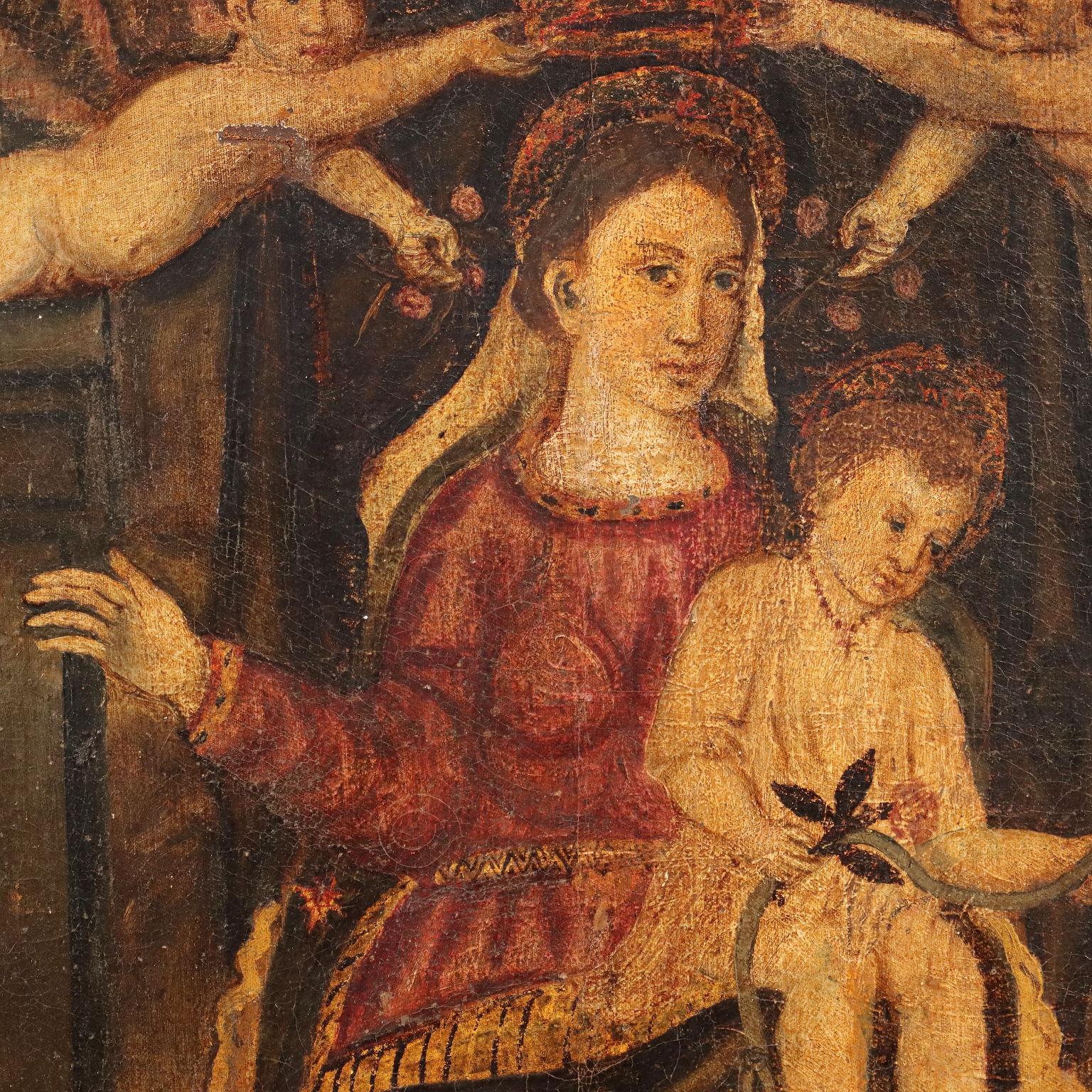 Painting Madonna and Child with Saints early 17th century For Sale 1