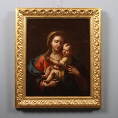 Painting Madonna and Child Oil on canvas. Emilian school of the 17th century.