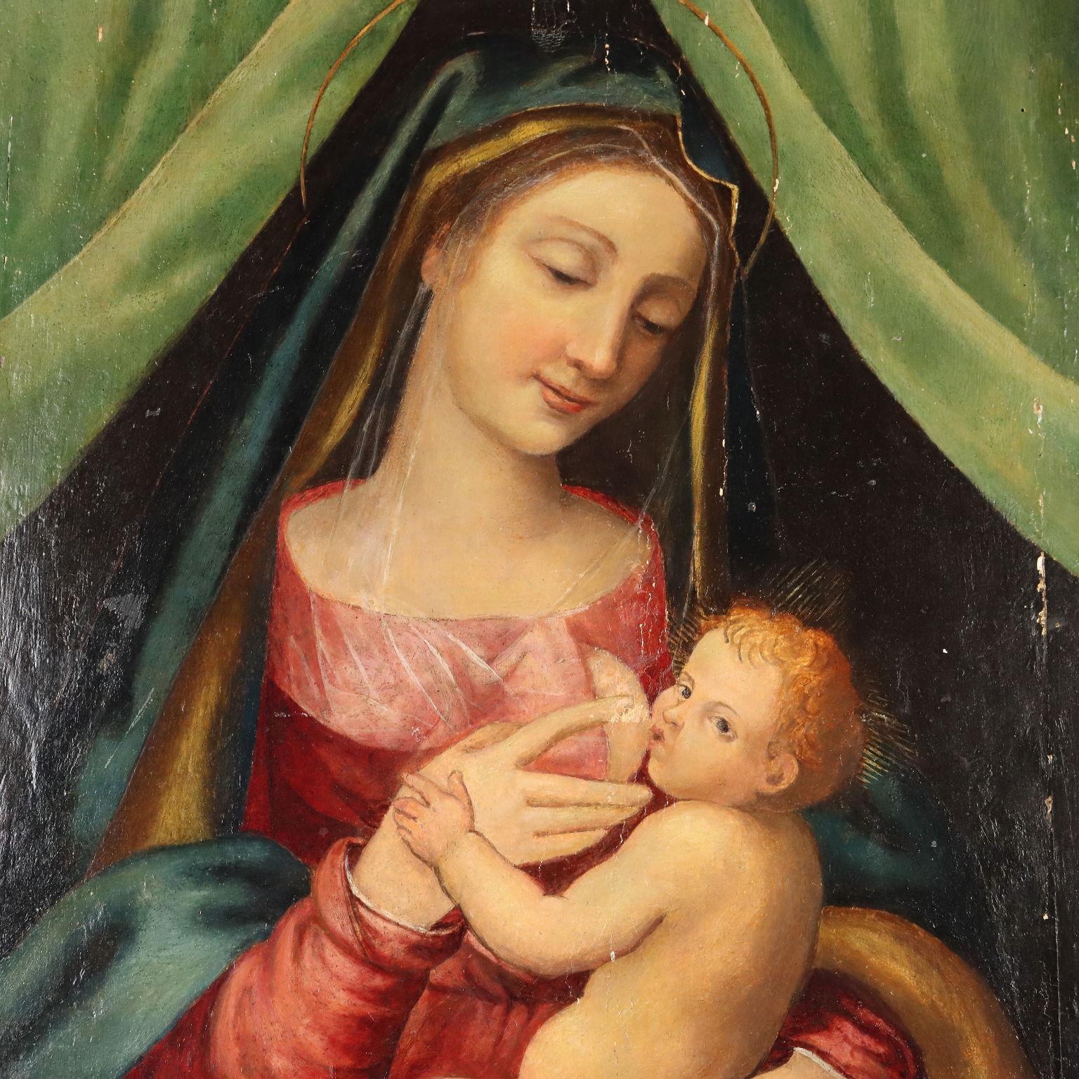 Dipinto Madonna con Bambino XVI secolo (Sonstige Kunststile), Painting, von Unknown