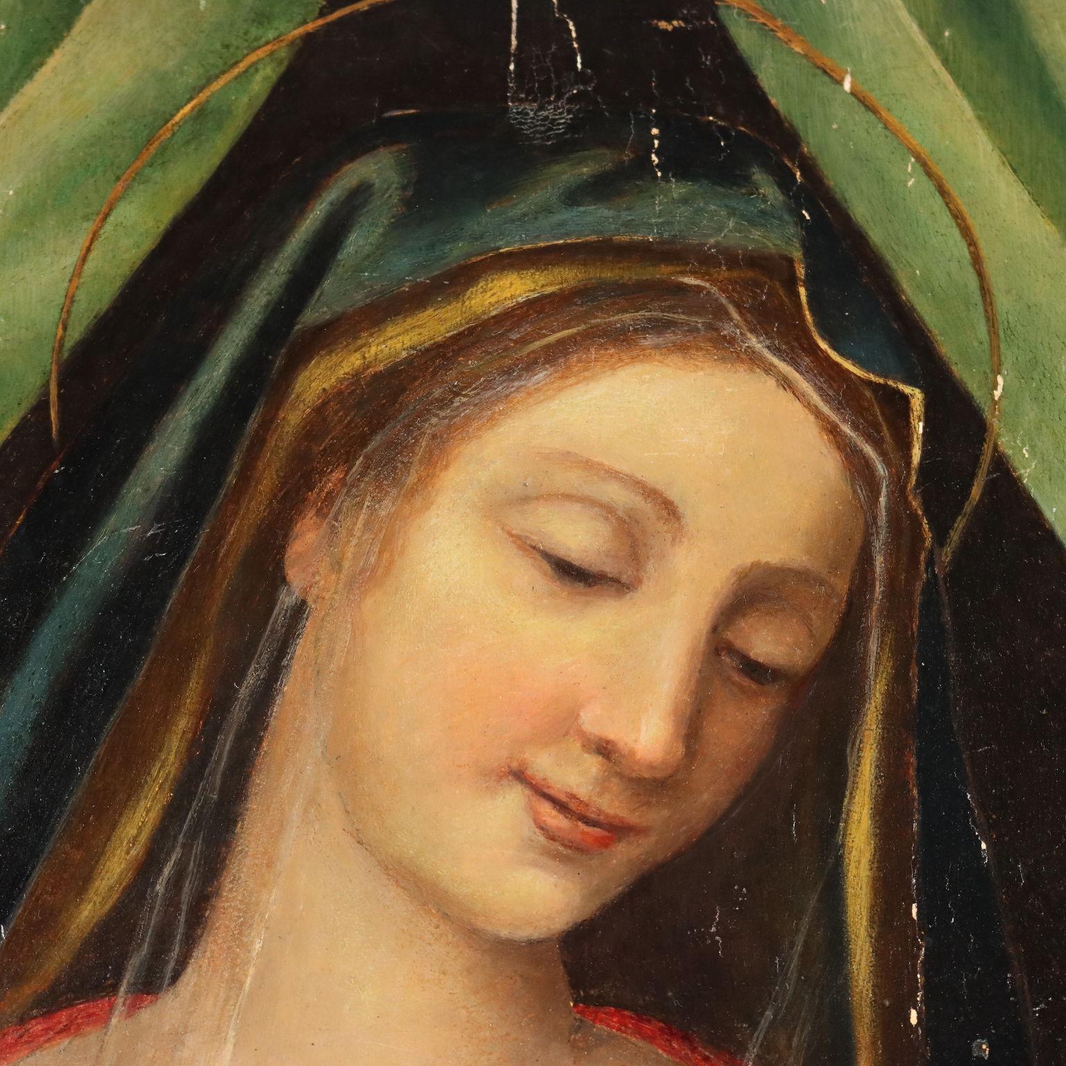 Dipinto Madonna con Bambino XVI secolo (Gray), Figurative Painting, von Unknown