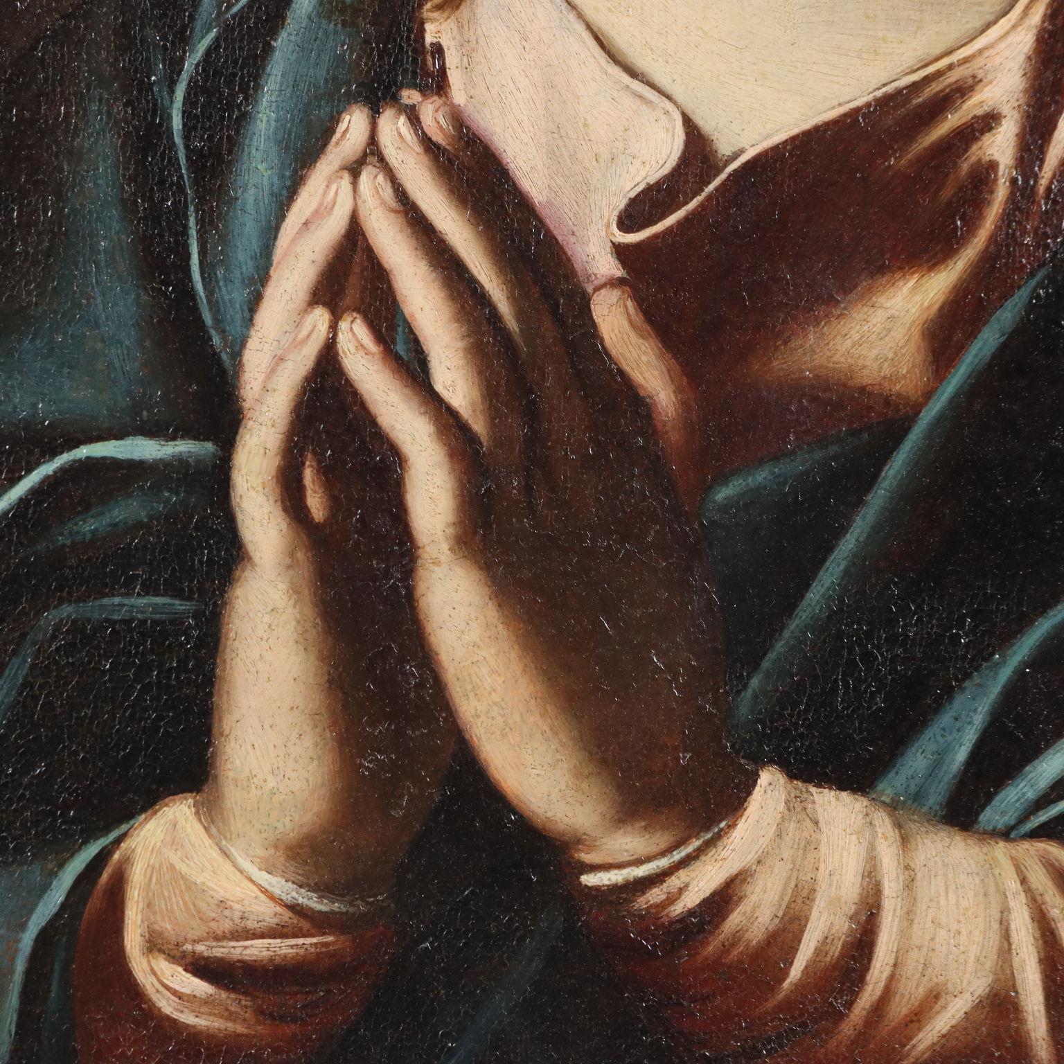 Óleo sobre lienzo.
Se trata de una copia temprana de la obra de Giovanni Battista Salvi, conocido como Sassoferrato (1609 -1685), actualmente en la Galería Nacional de Umbría (Palazzo dei Priori), que anteriormente estuvo expuesta durante mucho