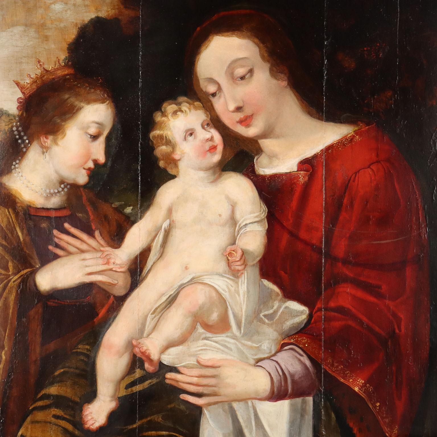 Gemälde Mystische Vermählung der Heiligen Katharina 16 (Sonstige Kunststile), Painting, von Unknown