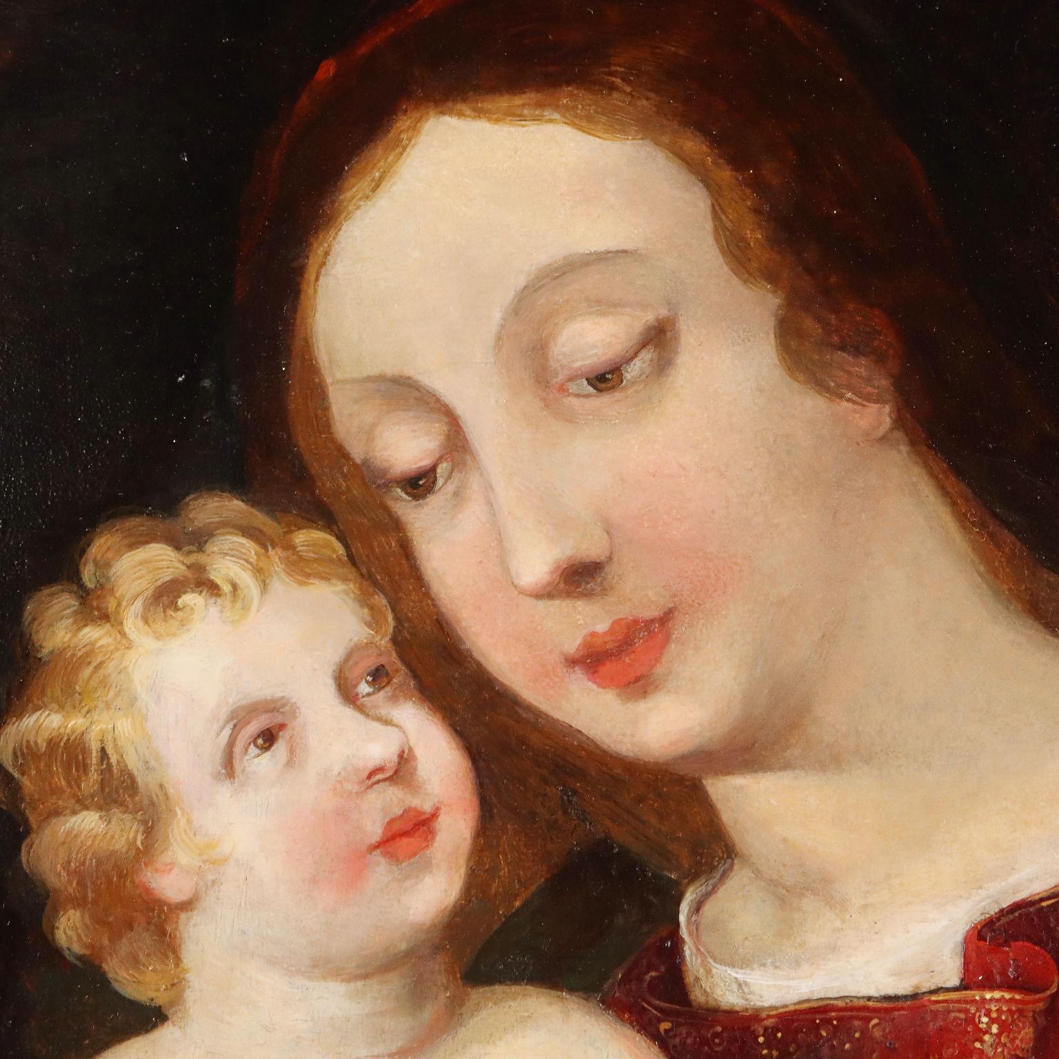 Gemälde Mystische Vermählung der Heiligen Katharina 16 (Gray), Figurative Painting, von Unknown
