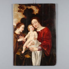 Antique Painting Mystic Marriage of St. Catherine 16th century