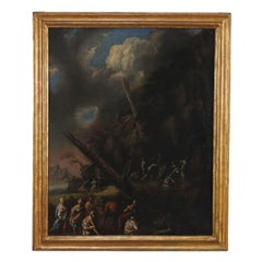 Dipinto Mosè fa scaturire l'Acqua dalla Roccia XVII-XVIII  secolo