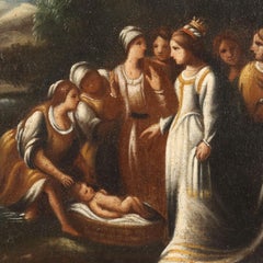 Dipinto Mosè salvato dalle Acque, XVII-XVIII secolo