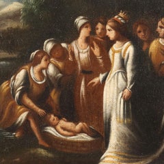 Peinture Moïse sauvé par les eaux, 17-18e siècle